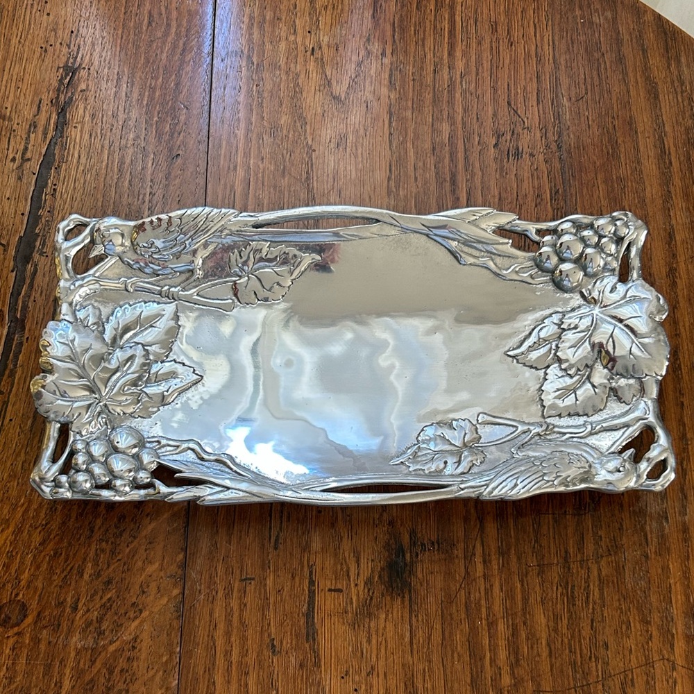 Arthur Court Bird/Grape Bread Tray